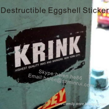 Tamper Proof Eggshell Stickers Manufacturer,ultra Destructible Vinyl Labels 